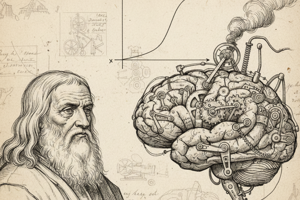 Conceptual artwork illustrating the limits of artificial intelligence by 2037